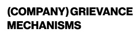 (COMPANY) GRIEVANCE MECHANISMS