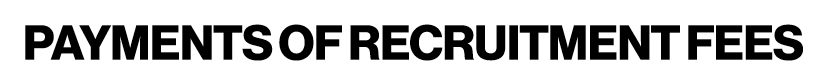 payments of recruitment fees 